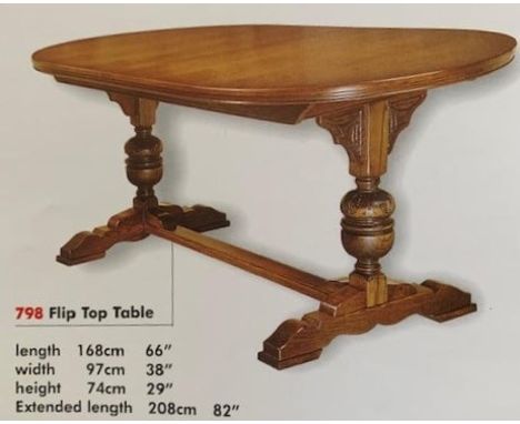 Andrena furniture - a carved light oak flip top coffee table # 798, 74 cm x 168 cm x 97 cm