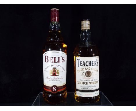 Bell's 8 year old blended Scotch whisky 1 litre/40% ABV and Teacher's Highland Cream 70cl/40% ABV (2) Est £20 - £40