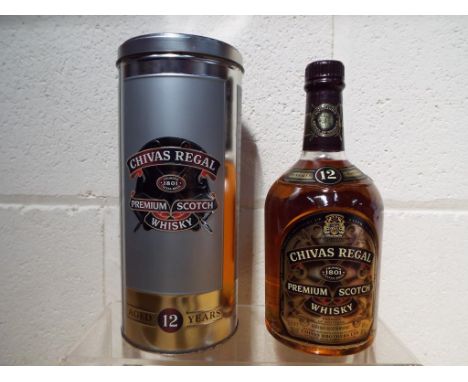 Chivas Regal Premium Scotch Whisky 12 year old 70 cl/40% ABV in metal tube Est £15 - £20