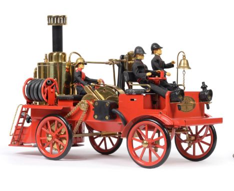 Wilesco D305 Live Steam Fire Engine with two figures and instructions (E, appears to have never been fired) 