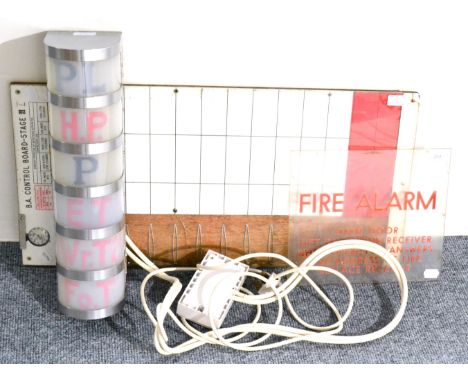 Fire Station Dormitory Appliance Required Indicator Board From Middlesbrough Fire Station with six light sections in aluminiu