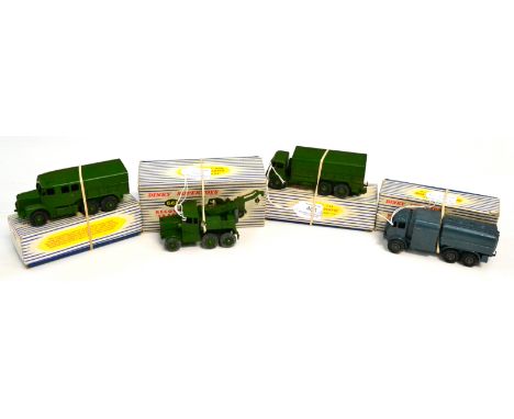 Dinky Military  689 Medium Artillery tractor, 622 10-ton Army truck 661 Recovery tractor (all E boxes G) 642 RAF Refueller (G
