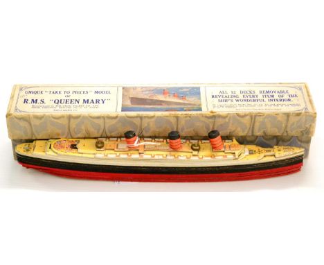 Chad Valley RMS Queen Mary 'Take To Pieces' Model (E-G, with leaflet, box G-F) 