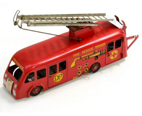 CIJ (France) C/w Renault Fire Rescue Tender with stop/start lever, working bell, two part automatically raising roof ladder a
