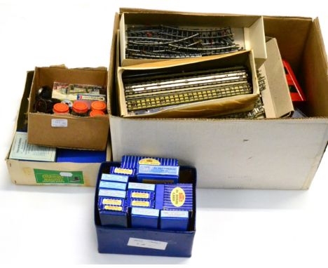 Hornby Dublo And Others A Collection Of Assorted Accessories And Track including Signal Cabin, Footbridge, Level Crossing and