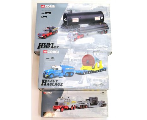 Corgi Classics Heavy Haulage 31014 Sunter Brothers Guy Invincible Long Platfrom Trailer, Pipe Load & Diamond T Ballast, Nicho