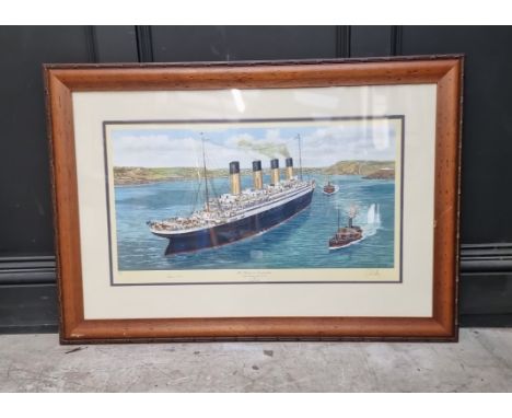 Simon Fisher, 'The Titanic at Queenstown', signed and numbered, additionally signed by Millvina Dean, colour print, I.34.5 x 