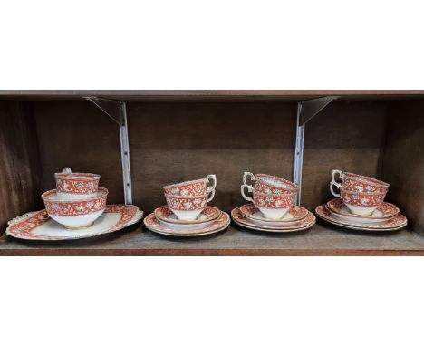 A Crown Staffordshire 'Ellesmere' pattern part tea service.&nbsp;&nbsp; 