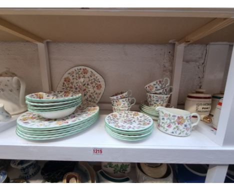A Minton 'Haddon Hall' pattern part tea service.&nbsp; 