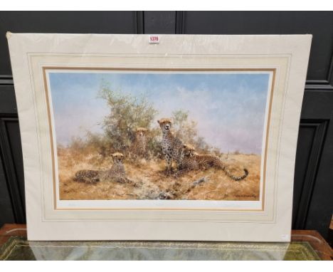 David Shepherd, 'Cheetah', signed, titled and numbered 82/350, silkscreen print, I.43 x 69.5cm, mounted but unframed.