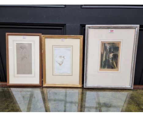 After Barnett Freedman,&nbsp;'Bill Sykes', lithograph, I.18 x 11.5cm; together with another pencil sketch; and one other pen 