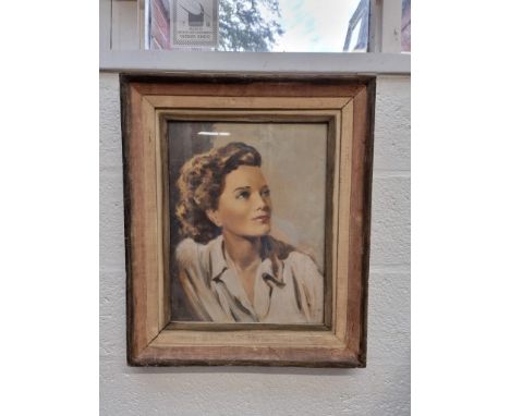Oliver Gilmore Brabbins, head and shoulder portrait of a lady, signed and dated '45, oil on board, 47 x 36.5cm. 