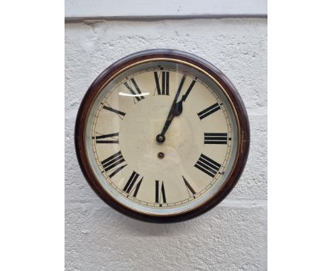 A beech wall clock,&nbsp;with 11 1/2in painted dial, with pendulum.&nbsp; 