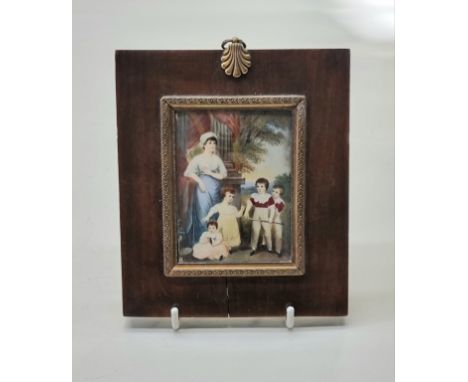 English School, early 19th century, portrait miniature of a mother and four children, on ivory, 8.2 x 6.1cm.&nbsp;DEFRA Ivory