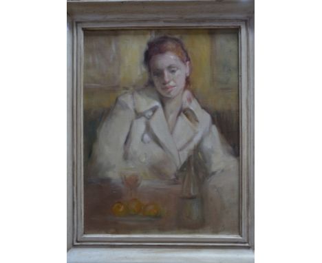 Emily Profit - Portrait of a young lady, oil on canvas, signed lower right, 59 x 45 cm