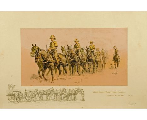 A Snaffles print, "Ubique Meant - Bank.Olborn.Bank - A Penny All the Way".  Overall size 51 cm x 76.5 cm, signed in pencil an