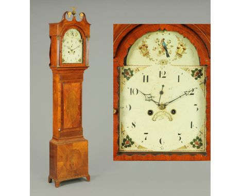 A George III mahogany longcase clock, with eagle and ball finial above the swans neck pediment in turn above the glazed door 