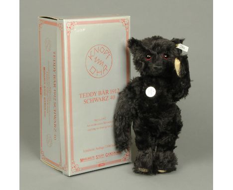 A Steiff Black Titanic bear, a 1992 replica of the 1912 bear, boxed.