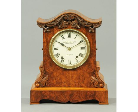 A 19th century walnut bracket clock, with two-train Winterhalder & Hofmeier movement, the dial marked "Camerer Cuss & Co., Ox