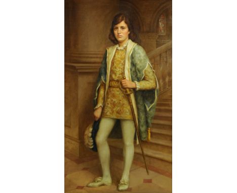 R.H. Campbell, oil painting on canvas, portrait of Eunice Harrowing of Low Stakesby, Whitby as Antonio from The Tempest.  125