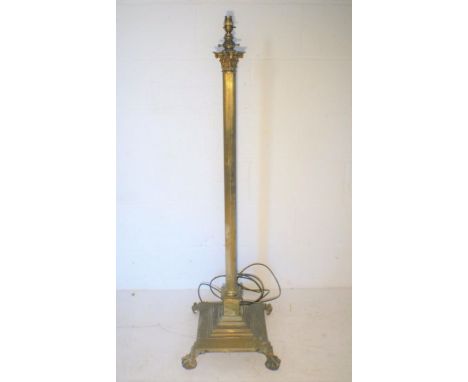 A Corinthian column brass standard lamp 