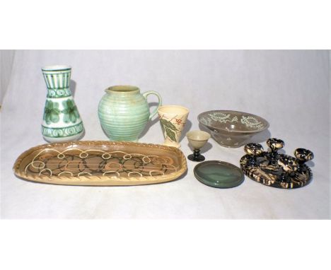 A quantity of various ceramics including some studio pottery, Kensington ware jug etc.