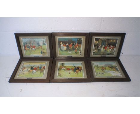 A set of six framed hunting prints by R. O. Allen.