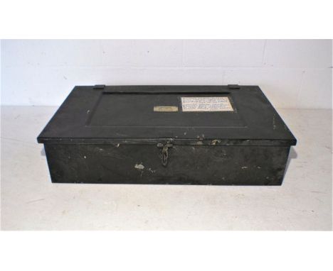 A black painted German Naval metal storage trunk