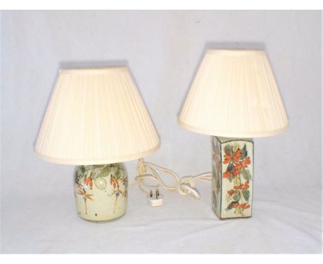 A studio pottery lamp by Colin Kellam along with another similar.
