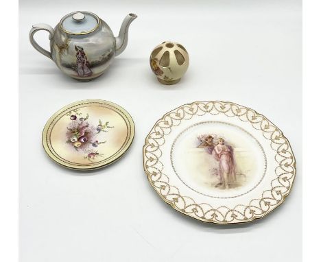 A small collection of china including Royal Worcester blush potpourri bowl, Carlton Ware blush dish, Grimwades teapot and Roy