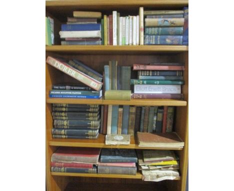 A collection of vintage books including Beatrix Potter (A/F) car instruction manuals, Art etc.