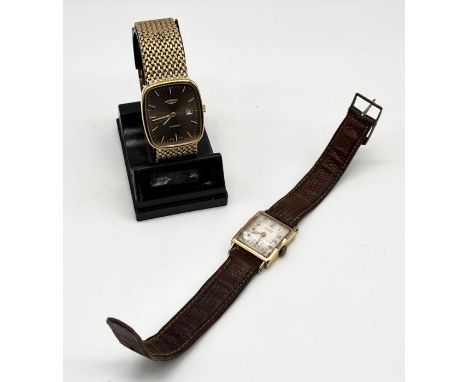 A Welsbro 9ct gold watch with subsidiary second hand along with a vintage Rotary watch