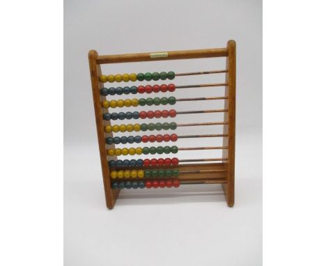A vintage wooden Kiddicraft abacus - height 31cm
