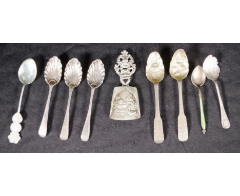 Quantity of silver teaspoons &amp; a Dutch caddy spoon, 120g approx.