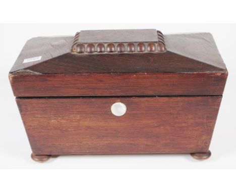 Small Victorian sarcophagus shape tea caddy
