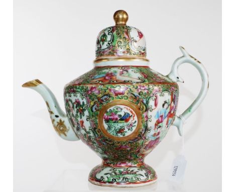 Chinese Rose Medallion teapot 21cm high approx.