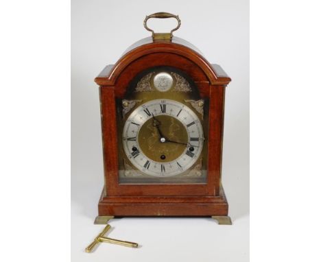 Elliott (London) bracket clock with 8 day lever escapement movement, Westminster and Whittington chiming, key included, (heig