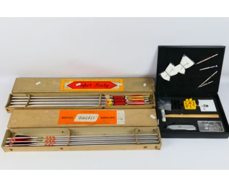Toxophily - Two boxed sets of vintage arrows comprising six Firefly Metal Arrows and eight Sherwood Archery Products Ltd Supe