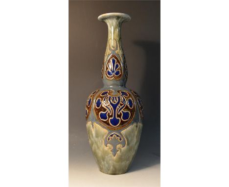 A Doulton Lambeth Stoneware large vase, signed by Frank Butler, circa 1907. Height 42cm. 