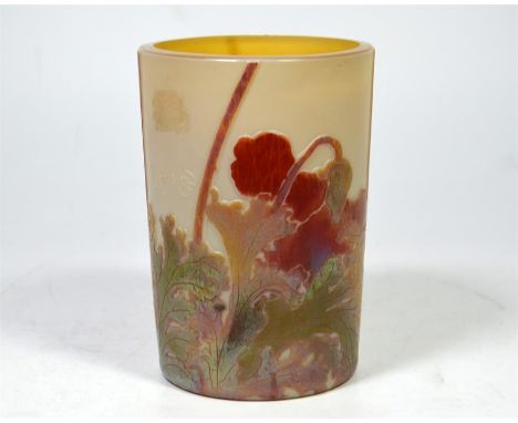 A French Legras vase, floral pattern, circa 1894. Signed Legras. Height 13.5cm.