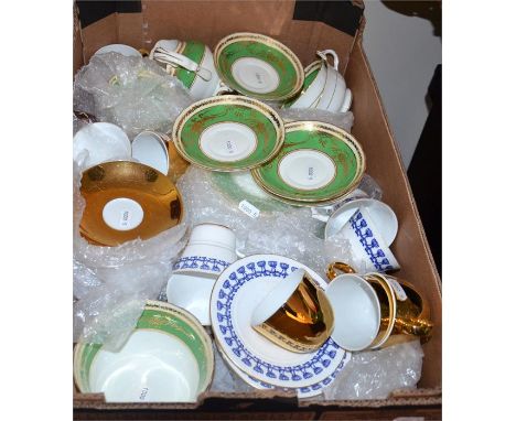 A mixed tray lot, parts of three tea sets, including Royal Worcester. (30+)
