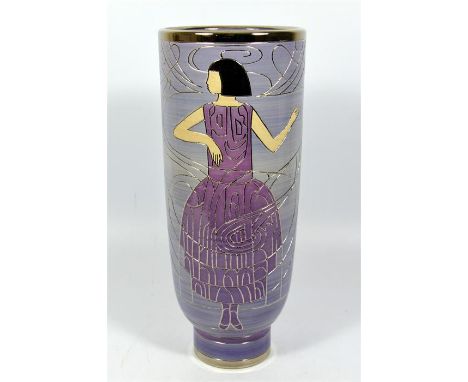 A Dennis Chinaworks vase designed by Sally Tuffin, number 5 of an edition of 20. Height 31.5cm.