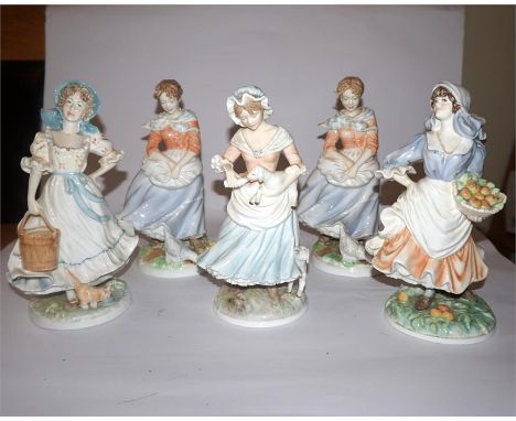 Five Royal Worcester ‘Old Country Ways’ figurines. (5) 