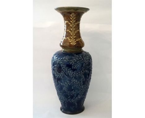 A Doulton Lambeth George Tinworth vase with GT monogram. Impressed marks, circa 1885. Height 39cm.