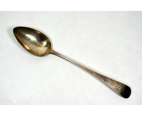 A Georgian silver serving spoon, by Peter, Ann and William Bateman, London 1803. Length 28.5cm, approx 102 grams.