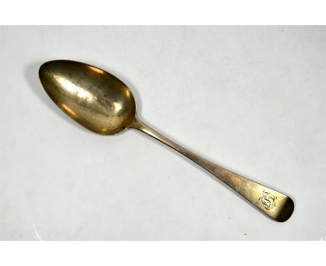 A Georgian silver serving spoon, by Richard Pearce, London 1817. Length 22.5cm, approx 61 grams.