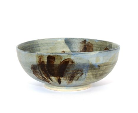 A Studio Pottery bowl, bearing indistinct signature, possibly R Godfrey Ashdown dated 1982, 24cm dia. 