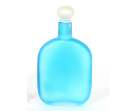 A Murano Scavo glass blue tinted flask and stopper, signed "Cenedese" to the base, 21cm high