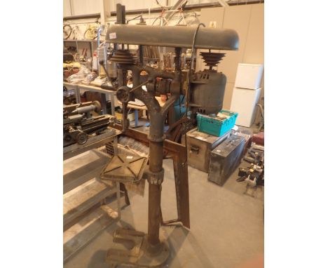 Vintage free standing pillar drill marked Denbigh