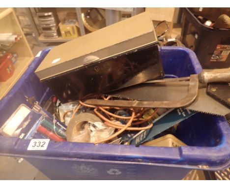Two boxes of mixed engineering and carpentry tools